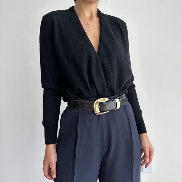 J McLaughlin Cashmere Sweater Top Womens Small Wrap V Neck Plunge‎ Pullover $348 - Picture 8 of 12